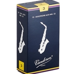 Vandoren Traditional Alto Saxophone Reeds Strength 3, 10 Pack