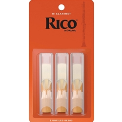 Rico Bb Clarinet Reeds, 3.0 Strength, 3-Pk